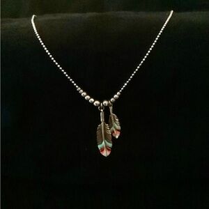 Gas Bijoux Silver Feather Pendant Necklace